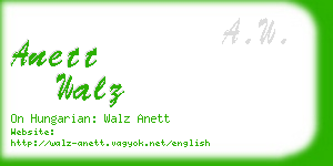 anett walz business card